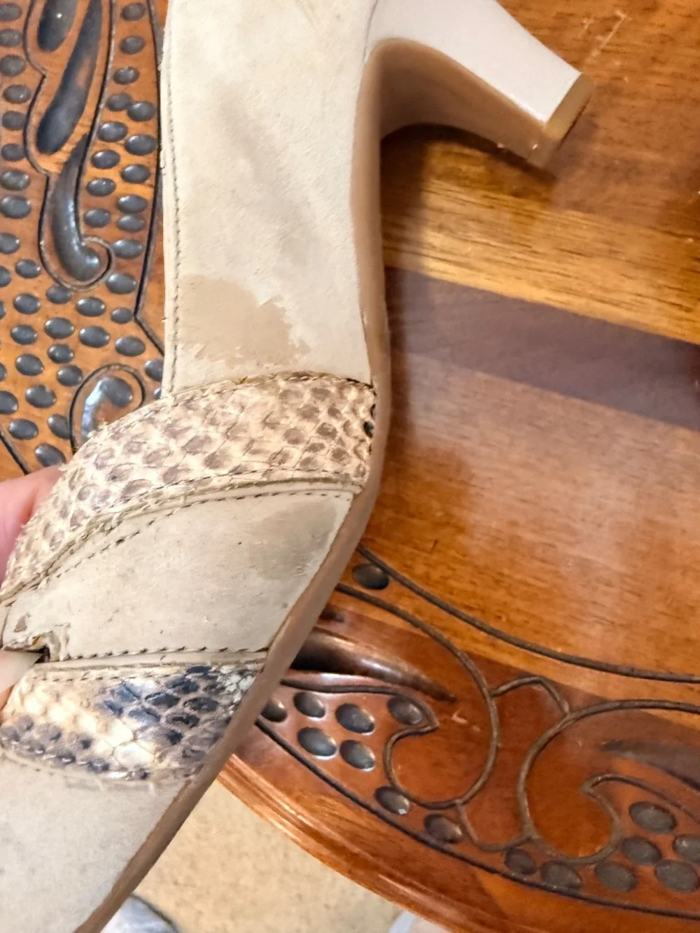 Nurture Leather Heels Size 8M Peep Toe 2